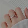 Sweet Bow Index Finger Rings For Women Mini Bowknot Design Simple Plain Opening Ring Gift For Girl Jewelry Accessories