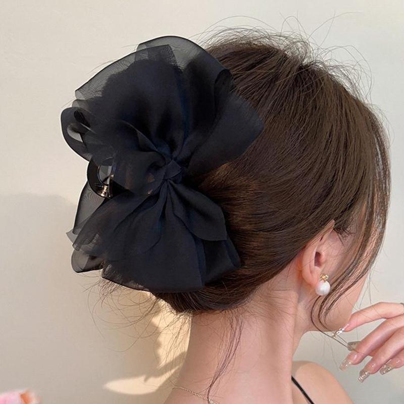 

Сетка Бант Зажим для волос Женский Хвост Коса Заколка для волос Элегантная Девушка Заколка для волос Аксессуары для волос Подарок Зажим Акула Головной убор чёрный