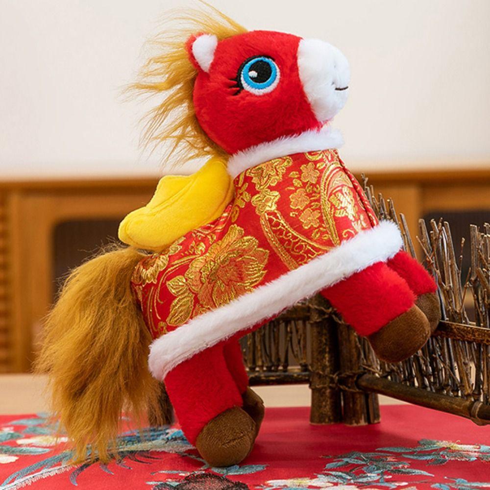 Letter Print Plush Horse Doll Soft Stuffed Horse Stuffed Animal  Year of The Horse