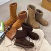 Women's lightweight comfortable cold warm padded snow boots non-slip wear outdoor leisure sports folding two wear cotton boots