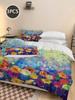 Watercolor floral pattern 3D printing down duvet cover soft and comfortable colorful bedding set artistic style duvet cover