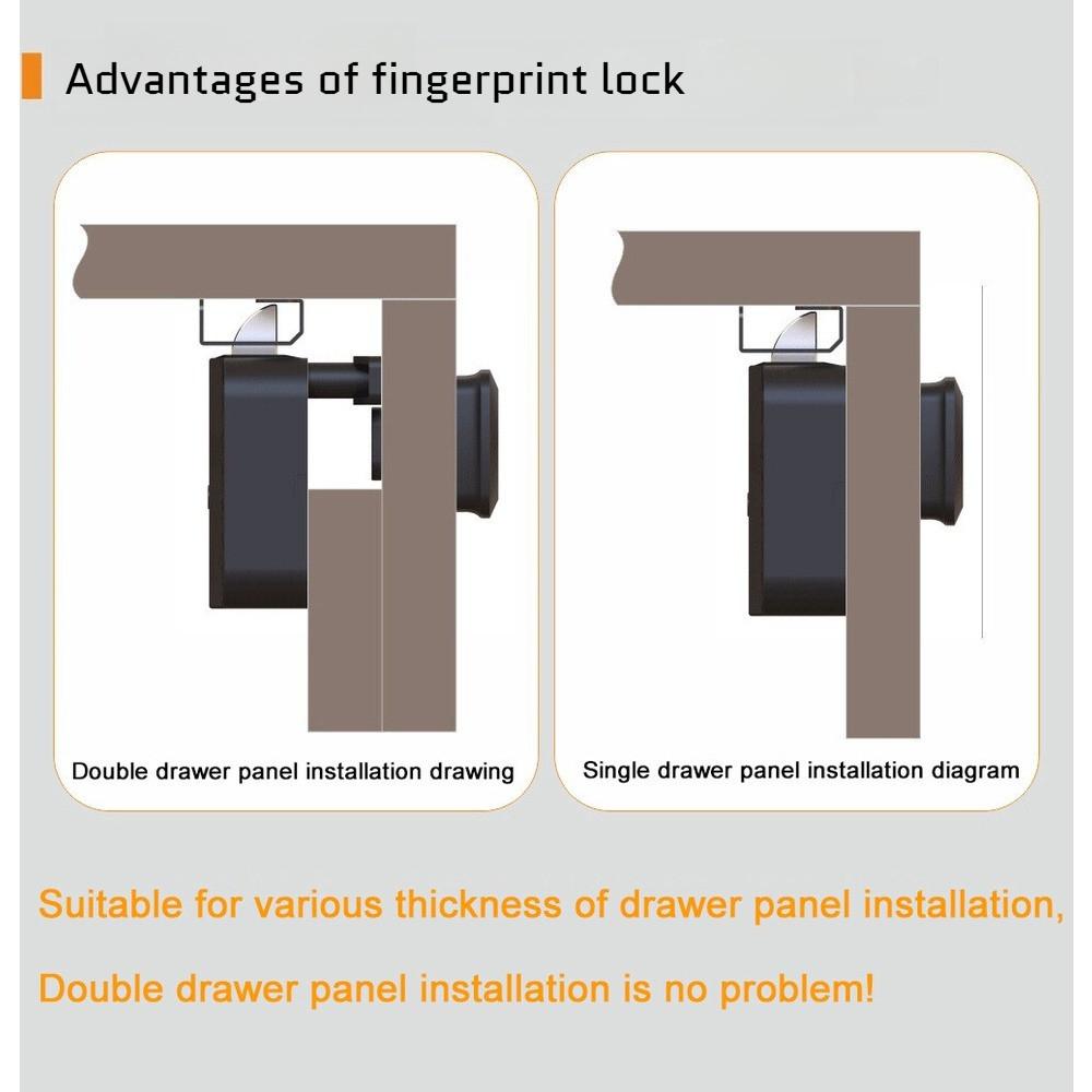 Ultra-thin Panel Wardrobe Locks Smart Cabinet Locks Biometric Keyless Furniture Drawer Cabinet Fingerprint Lock