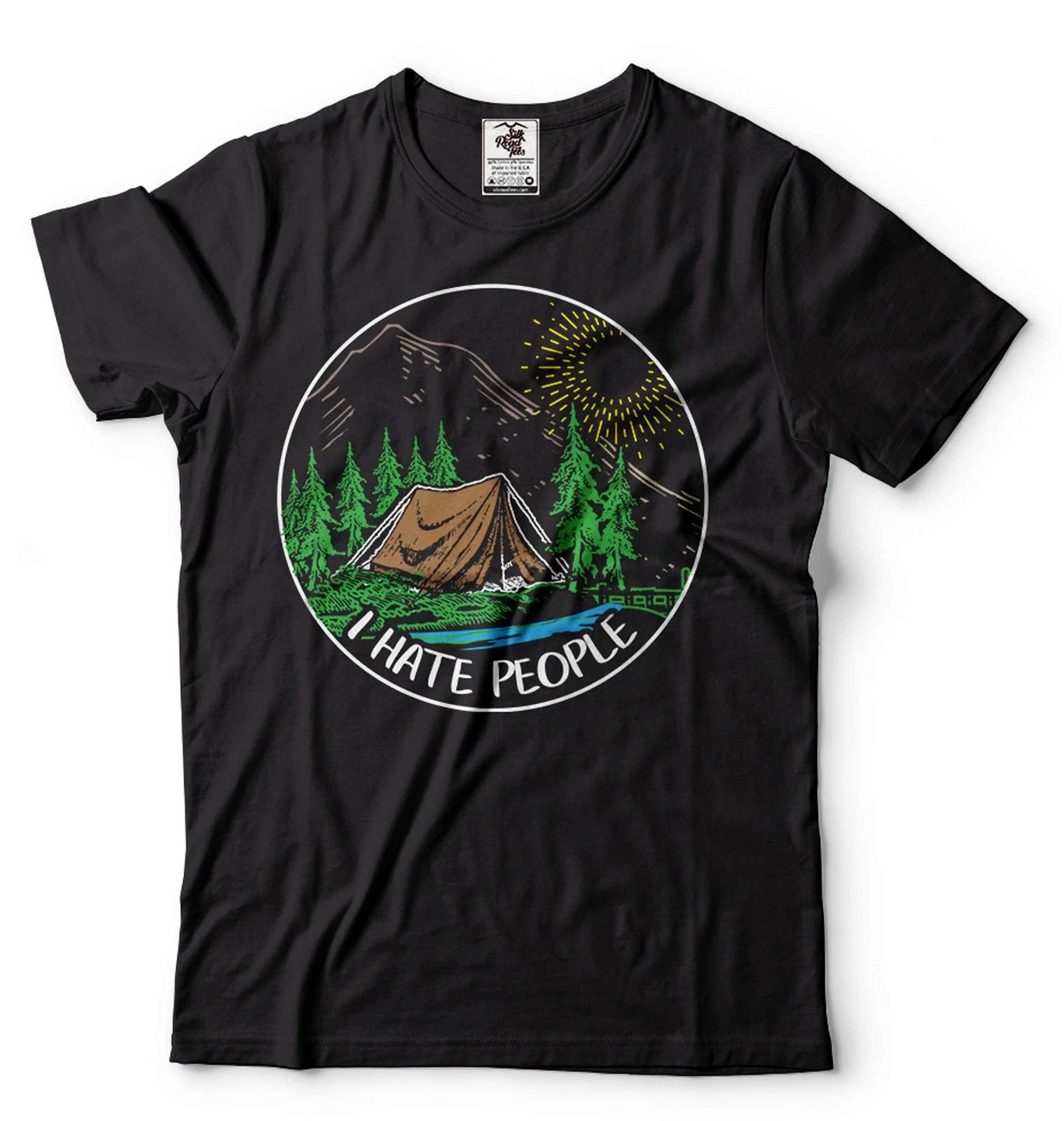 Funny Camping Shirt I Hate People Shirt Camper Hiking Outdoor Camping Shirt S