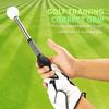 Golf Grip Swing Training Aid with Click Feedback Retractable Club Tempo Trainer for Warm-Up Indoor Practice Telescopic Short Club for Right Left