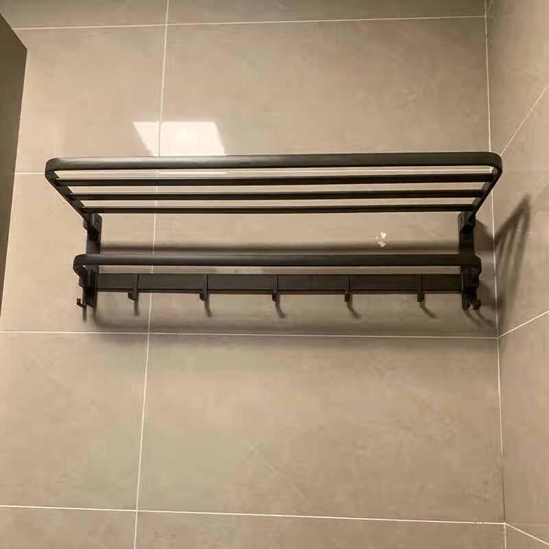 Folding Space Aluminum Adhesive Bath Towel Rack