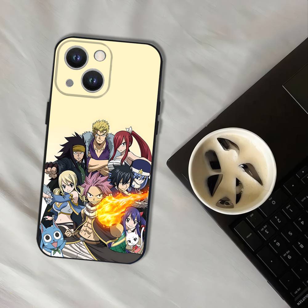 Fairy Tail Natsu Dragneel Phone Case For iPhone 17,16,15,14,13,12,11,Pro,XS,Max,XR,Plus,E,SE4,Mini Black Soft Cover
