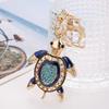 Cute Turtle Shape Pendant Keychain Colorful Shiny Rhinestone Turtle Key Chain Women Bag Hanging Ornament Accessories
