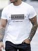 Men's Clothing Los Angeles Printed White Tshirt, Graphic Tee, Summer Tops, Shirt, Unisex Casual Crew Neck Tshirt, Plus Size