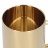 J-ouuo Mug, 304 Stainless Steel, Double-Layer, Anti-Scald, Coffee, Tea, Water, Cup with Handle, 400ml (Gold)