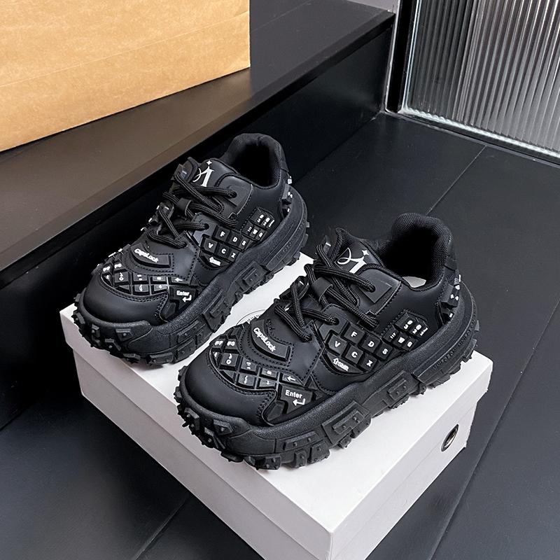 Fashion 2025 Women's Sports Shoes Keyboard Shape Lace Up Thick Sole Trend Women Shoes Creativity Leisure Personality Zapatillas De Mujer