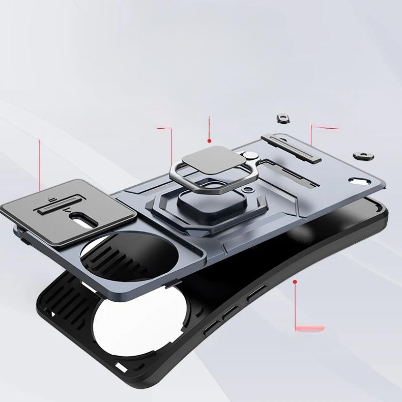 For POCO F7 Ultra Slide Camera Lens Protection Ring Holder Cover For POCO F7 Pro X7pro C75 F7ultra Shockproof Armor Stand Case