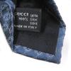 Pristine GUCCI Tie GG Logo Crest Wide Tie Light Blue Silk Mens Used