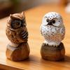 Handcrafted Wooden Snowy Owl Sculpture Statue Figurines Animal  Home Desk Accessories Decor Ornament Home Decoration Unique Gift
