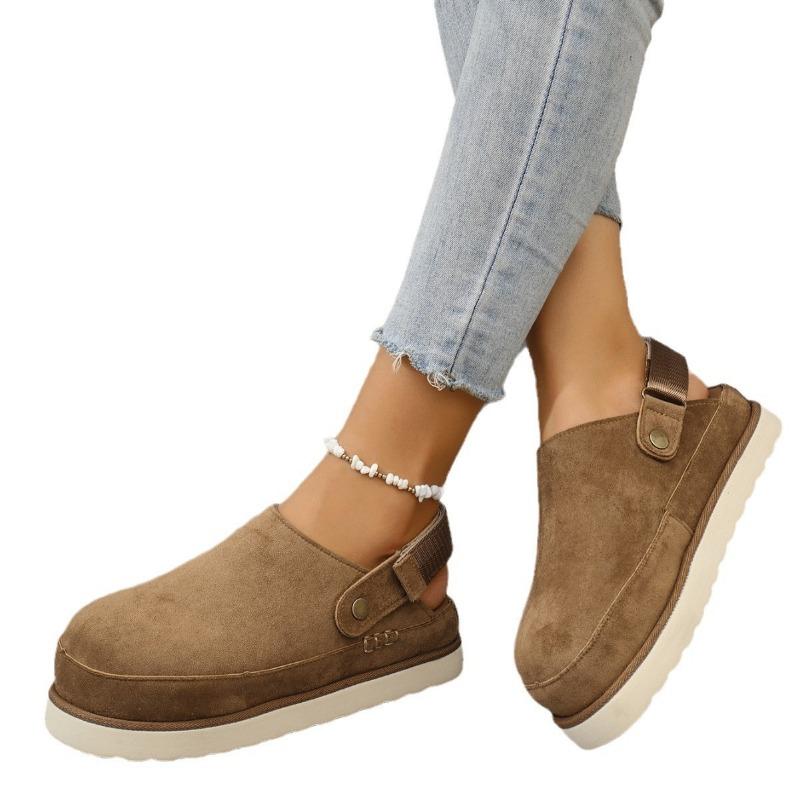 New Large-sized Shoes Slippers Women's Fashion Versatile Thick-soled Velcro Headband