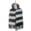 Striped Winter New Thickened Warm Scarf Women's Simple High Sense Versatile Fashion Fringed Scarf Shawl