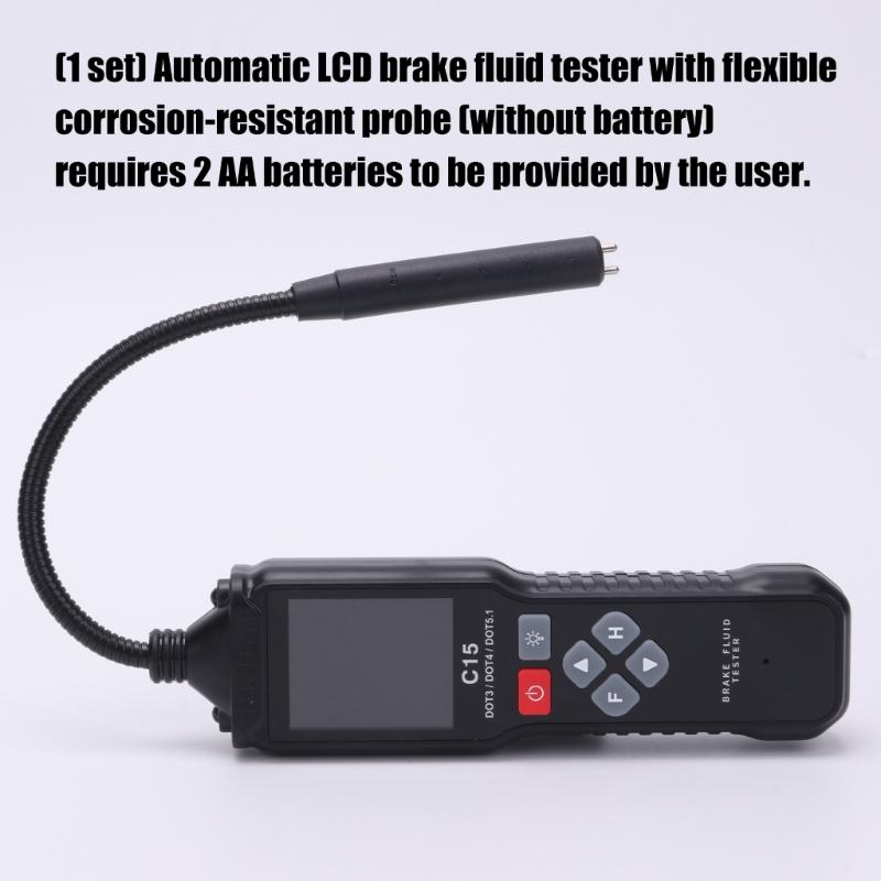 Flexible Tip Brake Fluid Tester with Electronic LCD Readout for Automotive and Motorcycle Maintenance and Routine Fluid Condition Checks