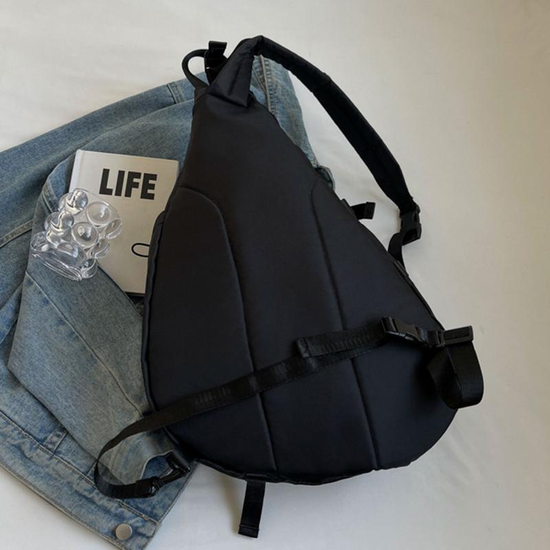 1 pièce Grande Capacité Sac de Poitrine Homme Décontracté Hip Hop Voyage Unisexe Sac Bandoulière Sac à Bandoulière de Rangement en Nylon Haute Qualité