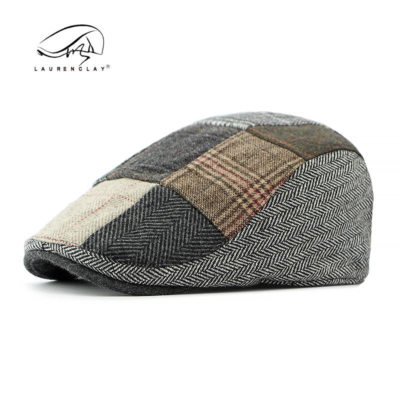 Men Beret Hat Cotton Buckle Adjustable Newsboy Hats Cabbie Gatsby Cap L