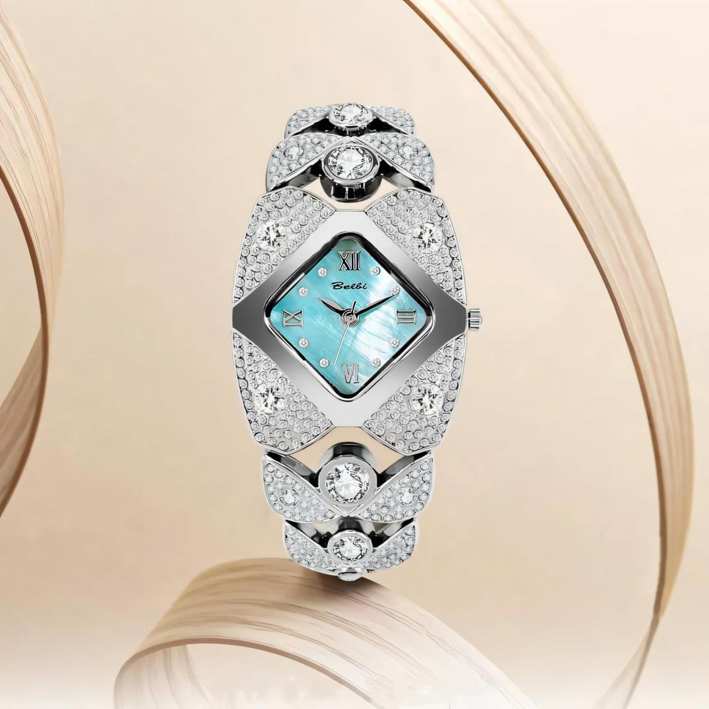 Unique Design Gold Women Bracelet Watches Luxury Elegant Wrist Watches For Ladies Full Diamond Women Quartz Wristwatches