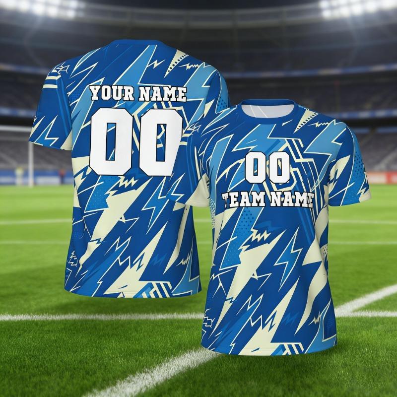 Customized Name and Number Round Neck Football Sportswear Comfortable Fit Personalized Party Summer Party Outdoor Leisure