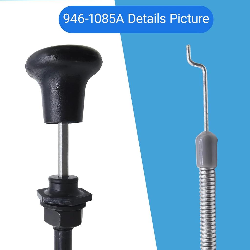 946-1085A Choke Control Cable Replacement for MTD Cub Cadet Troy-Bilt 746-1085 946-1085A 746-1085A Lawn Mower Parts - Fits LT1042 LT1045 LT1046