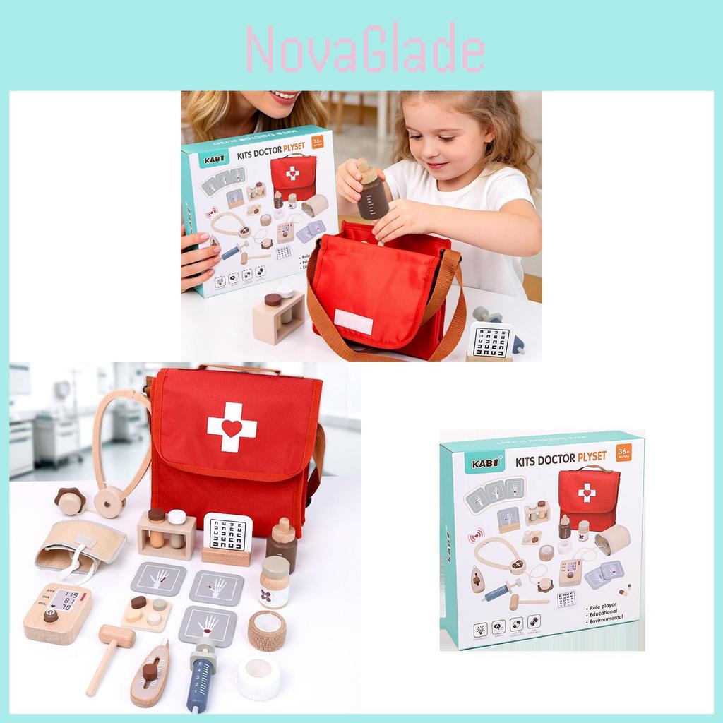 Wooden Doctor Role Play Toy Set For Kids Educational Pretend Play Gift