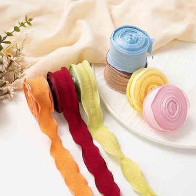 10 Yards Rüschenspitzenband Blumenverpackung DIY Schleife Haarschmuck Handgefertigt Dekoration Stoff Seidenband