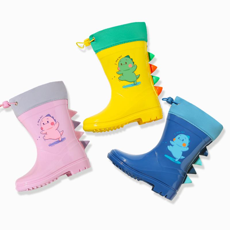 Stivali da Pioggia Leggeri per Bambini con Dinosauri - Antiscivolo, Impermeabili, Stile a Mezza Gamba per Ragazzi e Ragazze, Nuovo Design 2025 Molto Venduto