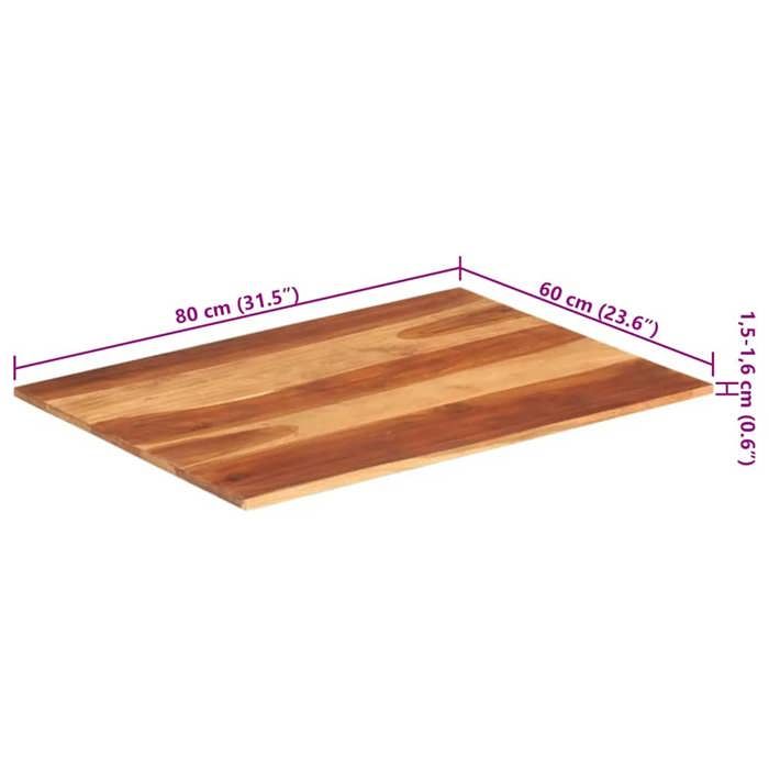 VidaXL Table Top Solid Wood 15-16 Mm 60x80 Cm