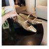 Studiolee temperament small square head folds word with shallow mouth Mary Jane bag head half slippers female summer