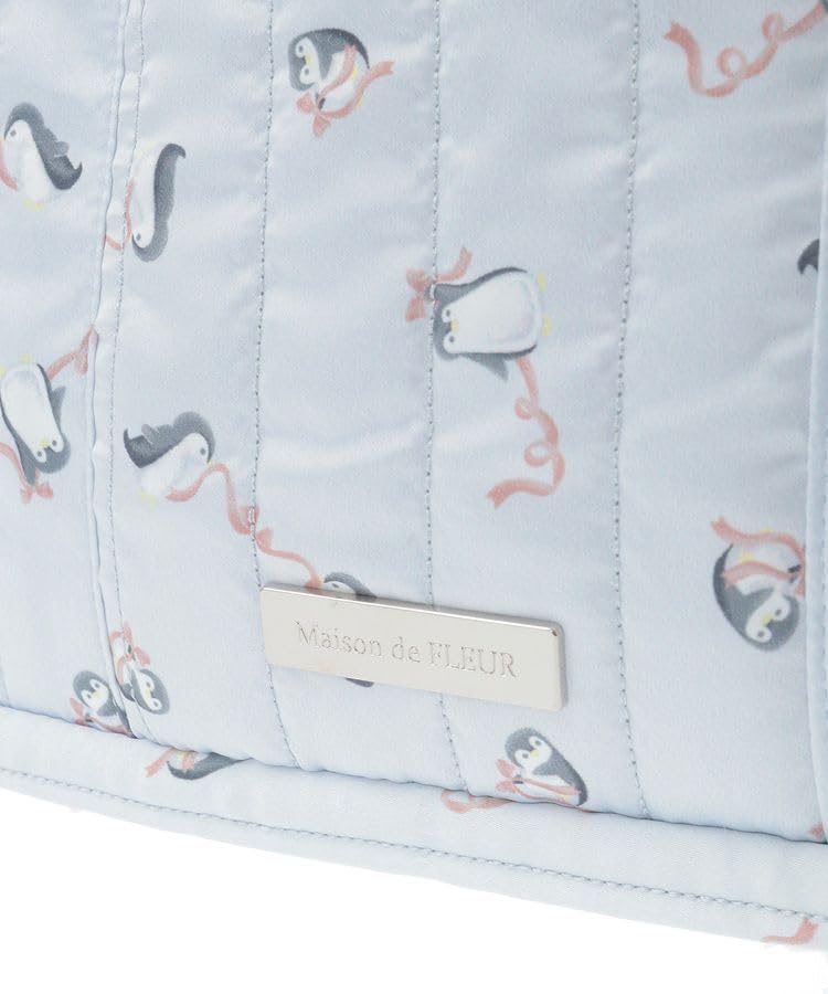 Maison de FLEUR Penguin Quilted Shoulder Bag, Light Blue, F, Shoulder Bag, 08000626400