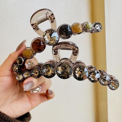 Big Rhinestone Women Hair Claws Crab Hairpins Crystal Hair Clips Barrettes Ponytail Girls Hair Accessories Ornaments Hairgrip