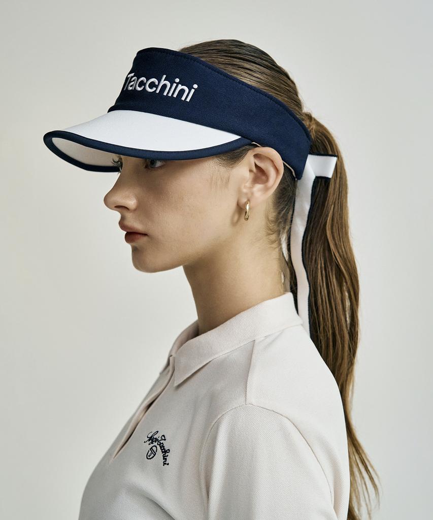 SERGIO TACCHINI W Ribbon Point Sun Visor (Navy)