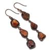 Carnelian Copper Electroformed Earrings, Handmade Gemstone Earrings Jewelry, Gifts For Wife Brand New Earrings