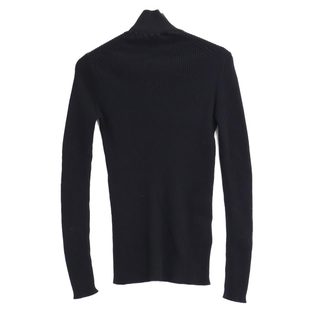 Prada 2011 DNA945 S221 Black Cotton Turtleneck Ribbed Knit Top Tops 40 blackUsed