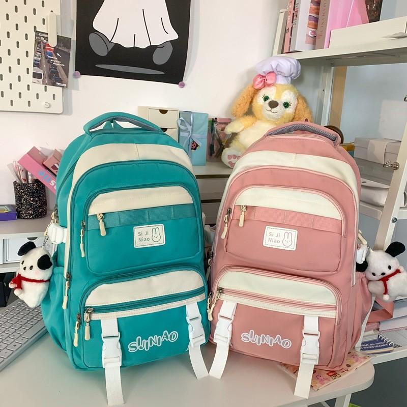Letter Backpack Pattern Large Capacity Outdoor Travel Bag Student Schoolbag