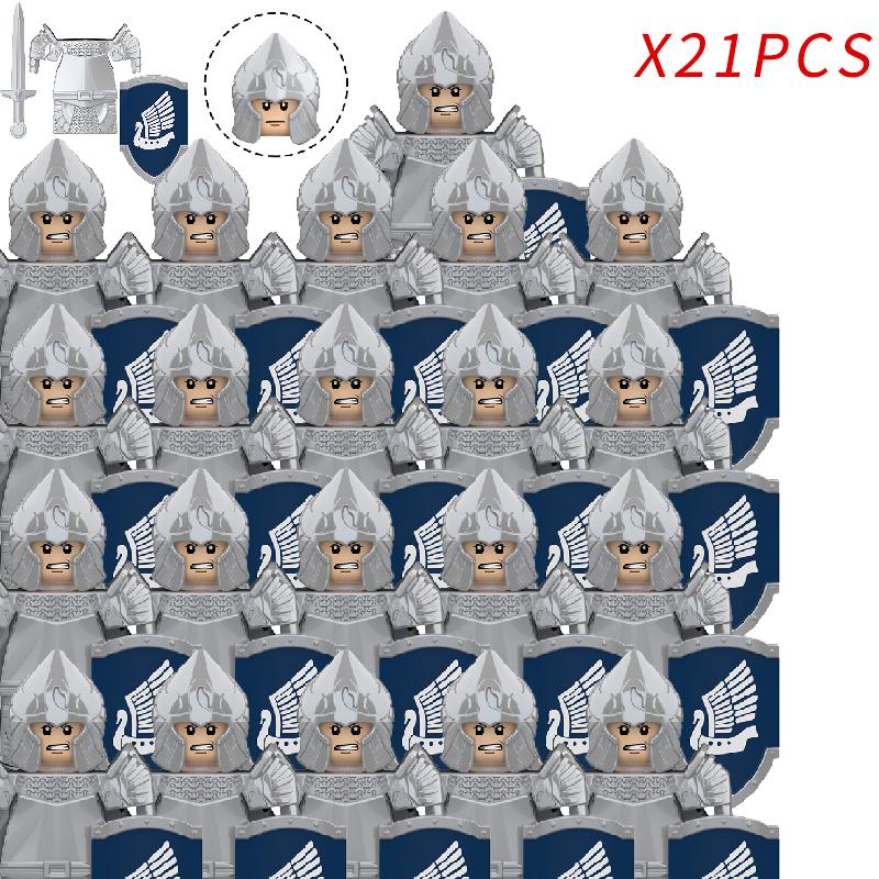 New 8pcs/lot MOC Uruk-hai Orc Army Group Orcus Figures Model Building Blocks LOTR Bricks Medieval Toys for Children gifts
