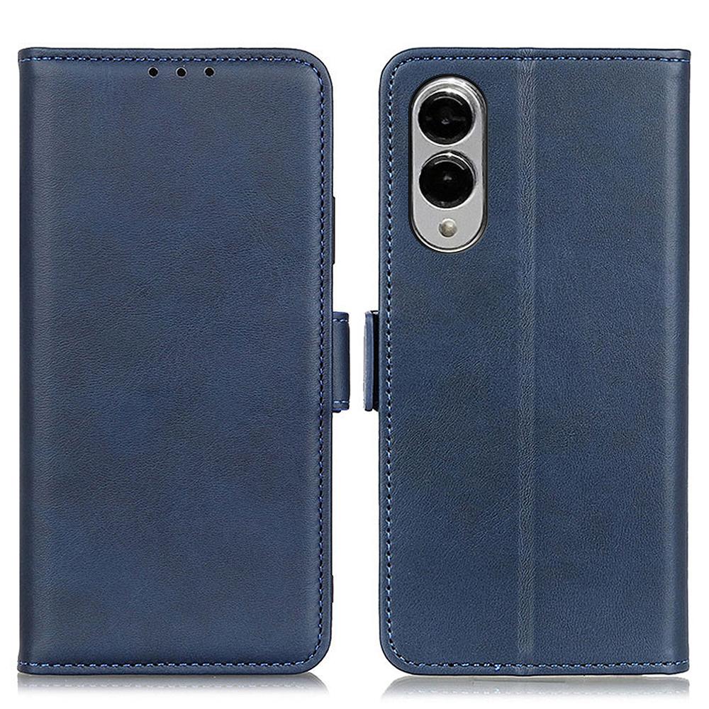 

Чехол-книжка для Samsung Galaxy S25 Edge, подставка, текстура коровьей кожи, ПУ кожа, чехол для телефона Blue