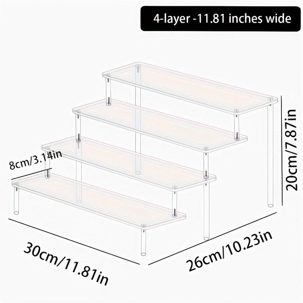 1pc,Multilayer acrylic transparent display rack, desk storage rack, suitable for cosmetics, perfume, dolls, nail polish shelf
