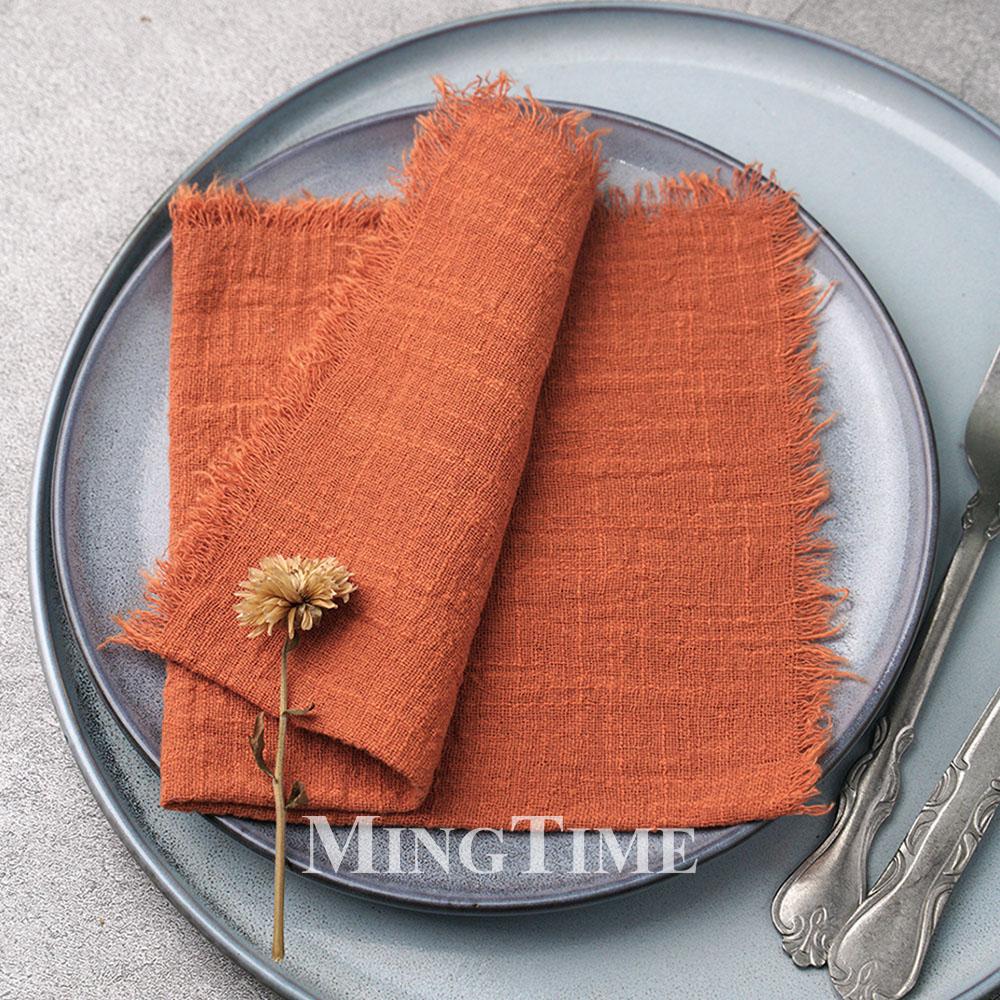 20pcs 32x32cm Cotton Gauze Table Napkins Bohemian Wedding Decor Vintage Western Style Bridal Party Dinner Cloth Accessories