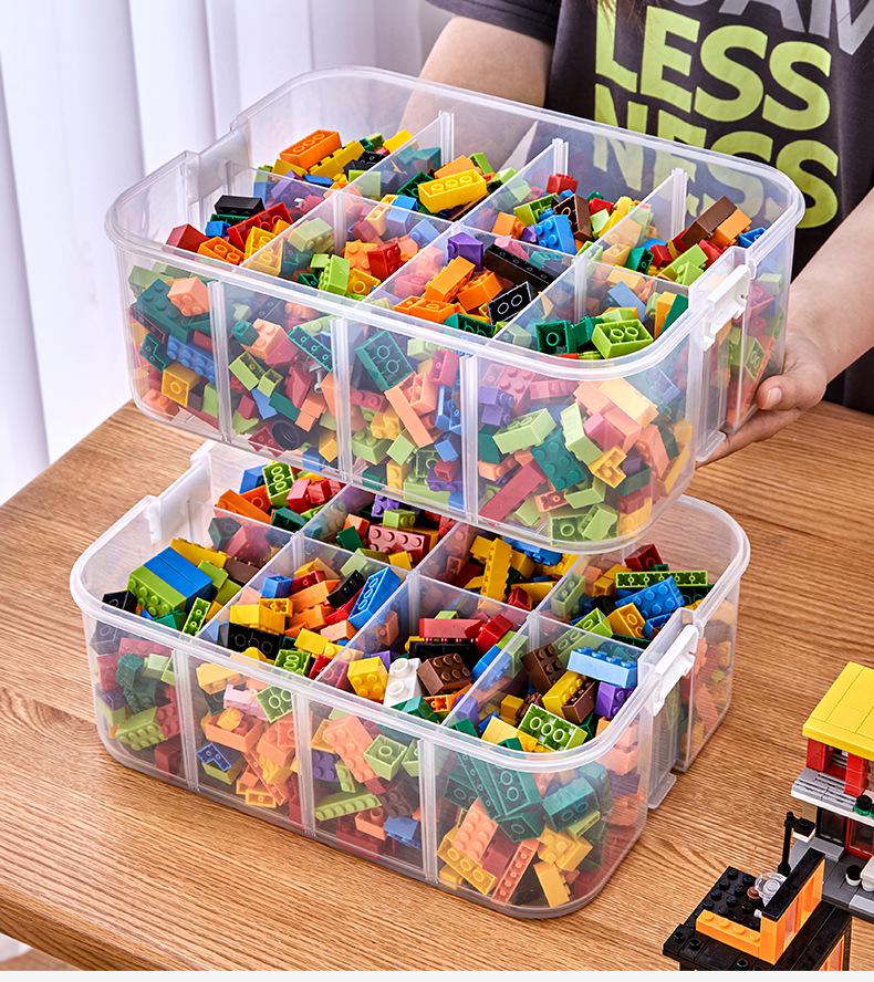 Lego Building Blocks Storage Box – Children's Toy Organizer for Small Parts, Transparent Classification Bin