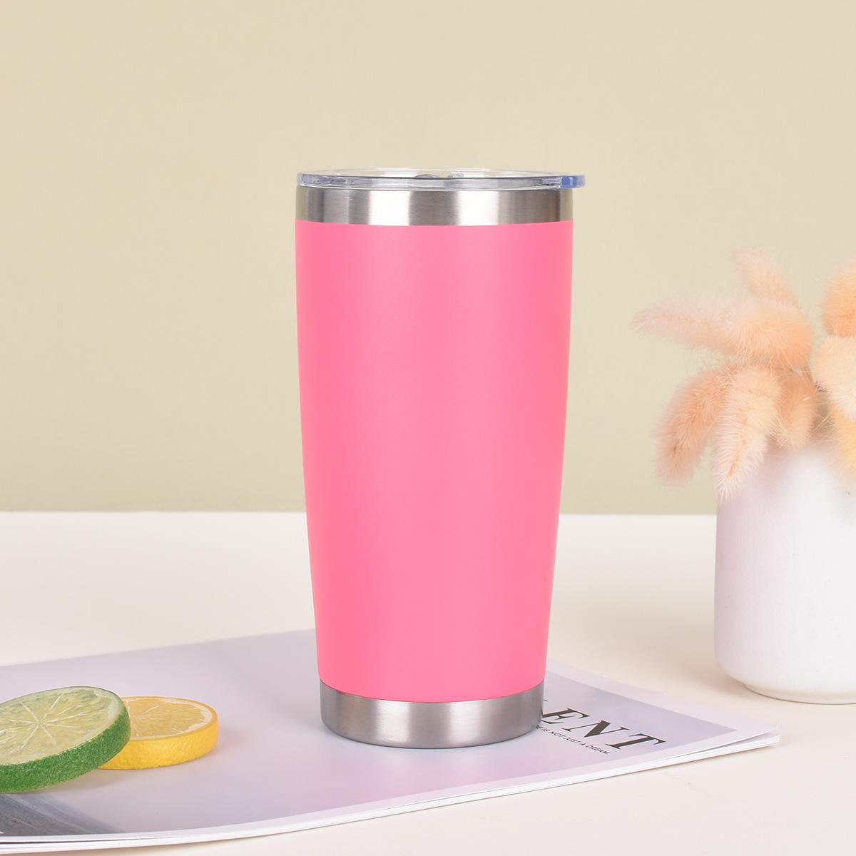 

Автомобильная чашка из нержавеющей стали, двойная вакуумная вакуумная чашка большой емкости, переносная автомобильная сопутствующая чашка для улицы 20oz