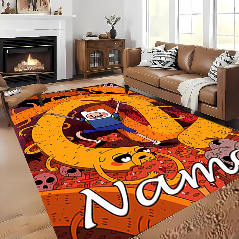 Custom Personalization Adventure Time Area Rug - Perfect For Kitchen, Bathroom,Laundry Room Decor Large Size Available,Gift All Seasons