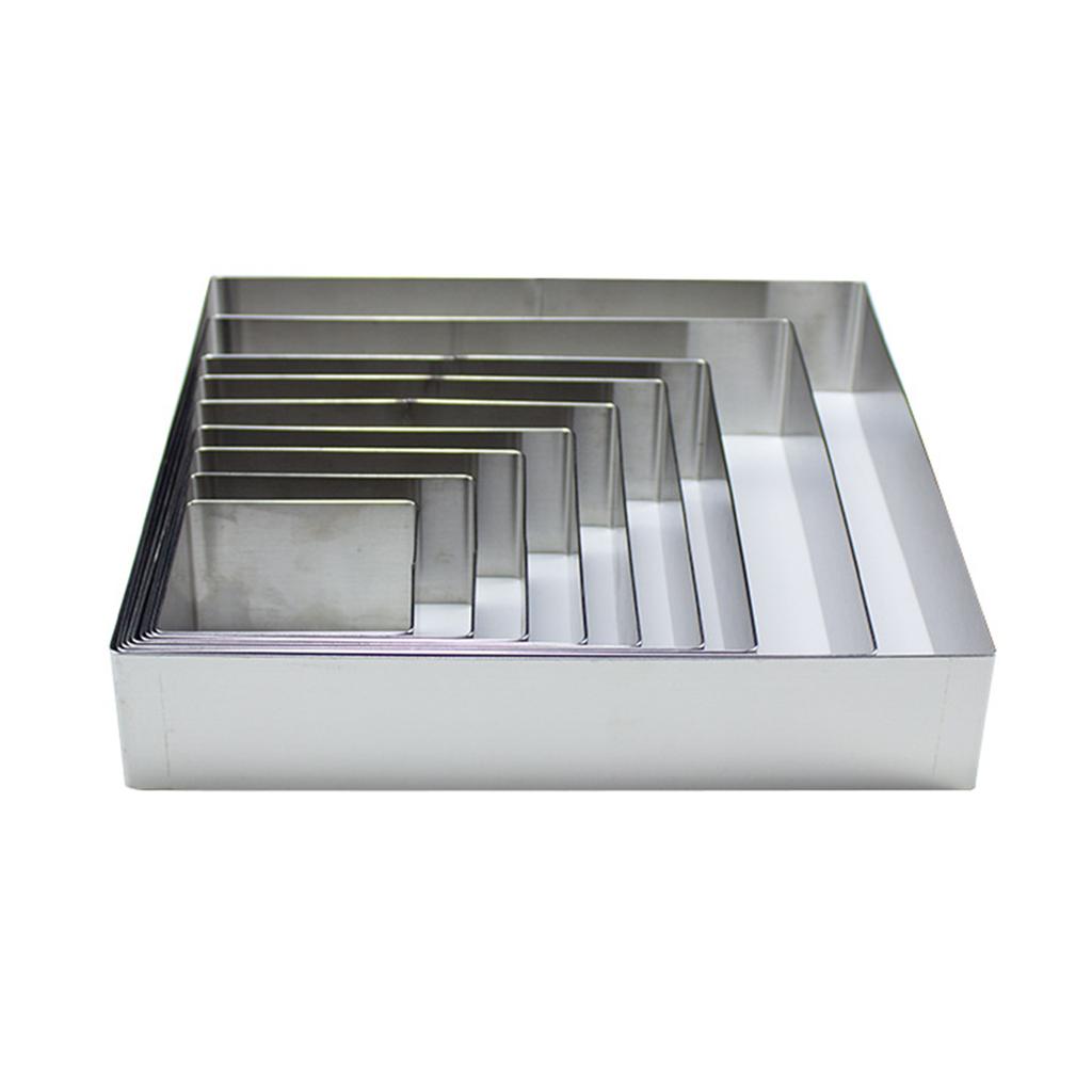 Inele pătrate pentru prăjituri din oțel inoxidabil Formă pentru copt pentru prăjituri pentru mousse Inel pentru desert Formă pentru patiserie Instrument pentru decorarea prăjiturii Ușor de curățat