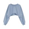 Women's Loose Fit Korean Solid Color Round Neck Long-Sleeve Sweatshirt - Autumn 2023 Trend