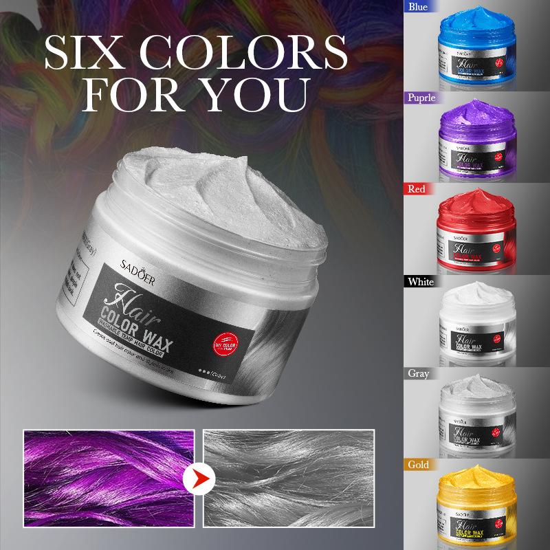 120g färgad hårlera (grå) Styling naturligt fluffigt hårvax