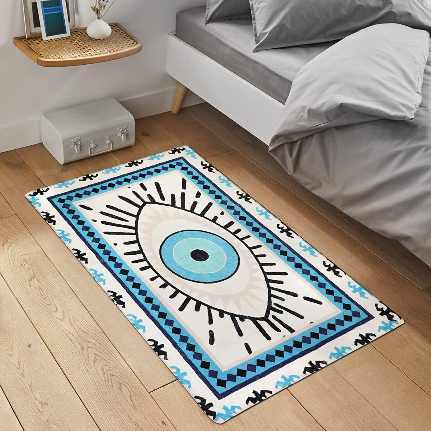 

Eye pattern imitation cashmere carpet thickened non slip door mat decorative pad 40cm x 60cm
