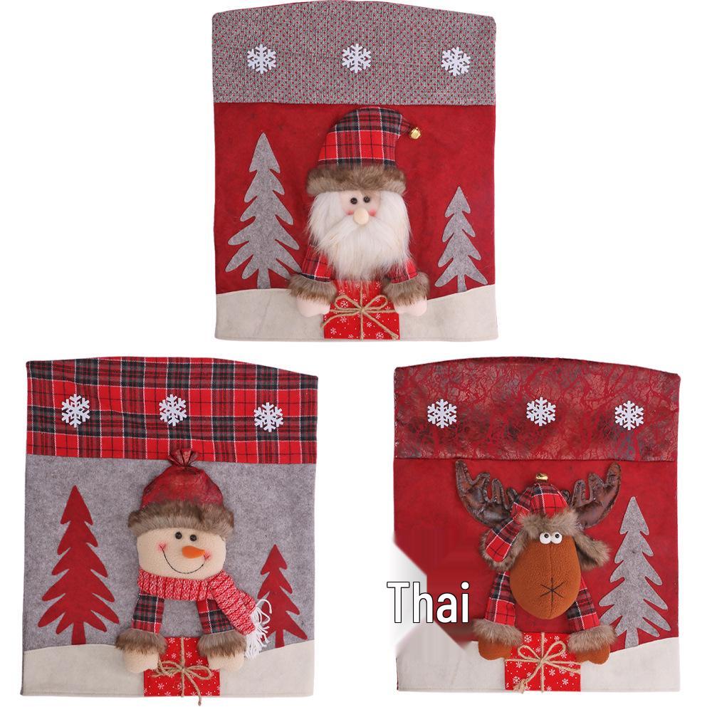 Weihnachtsmann 3D Cartoon Kunstleder Stuhlhussen Set