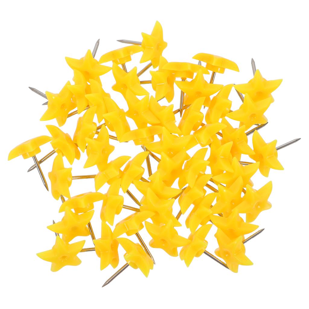 50Pcs Fun Star Head Pins Strong Hold Push Tacks for Wall Cork Board Poster Photo Hanging Office Supplies Classroom Decoration