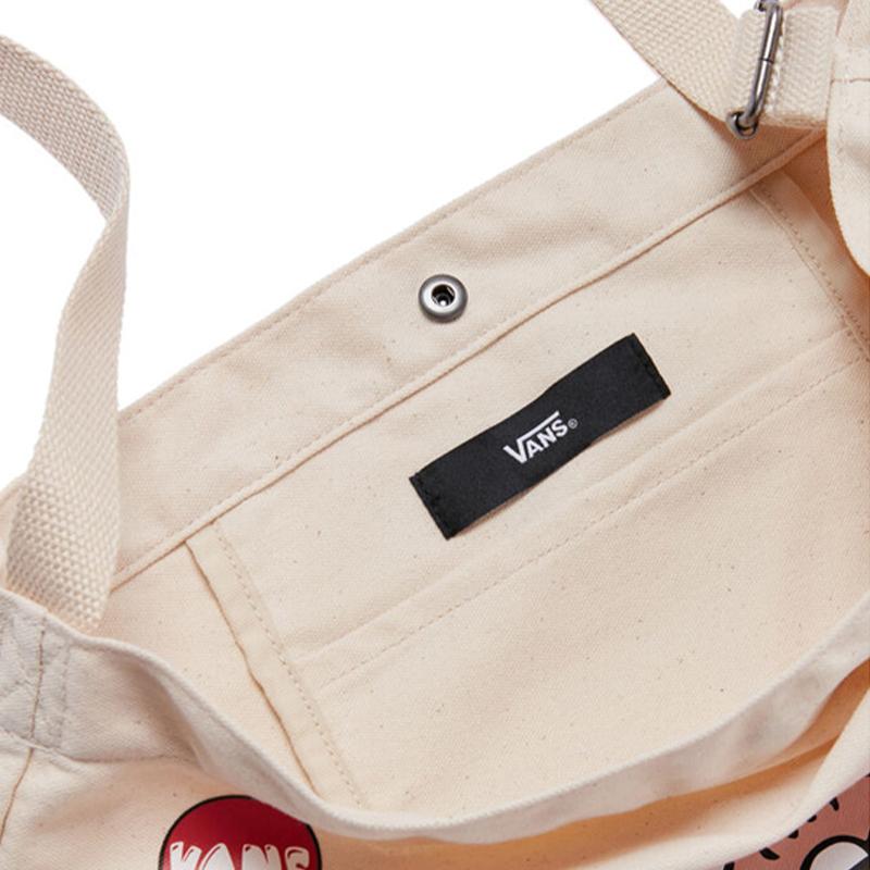 Vans Red Eye Collaboration Cotton Shoulder Bag, Crossbody Bag Regular Unisex White Vans VN0A5H4WFS81